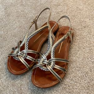 Gold metallic sandals
